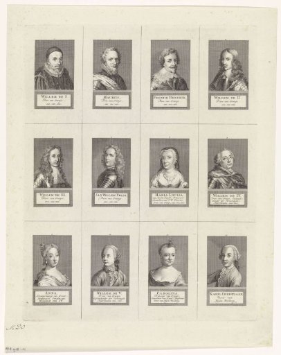 Twelve portraits of princes and princesses of Orange