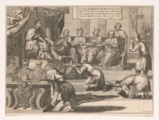Pope Innocent XI receiving the embassy of the King of Siam