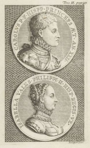 Medallion Portraits of Carlos and Isabella of Spain