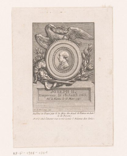 Portrait of Emperor Joseph II in a medallion with an eagle