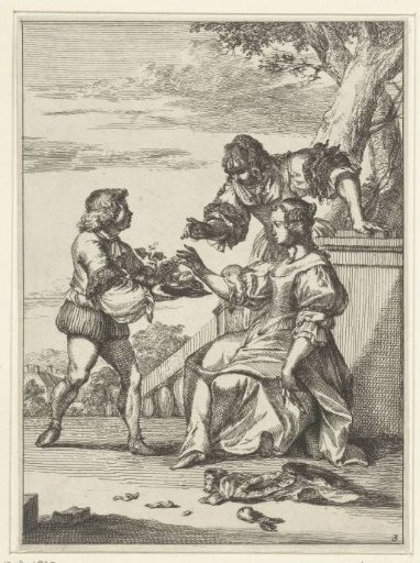 Two Women and a Man with a Fruit Bowl