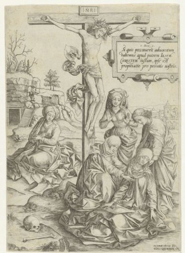 Christ on the Cross with Fainting Mary and Other Saints