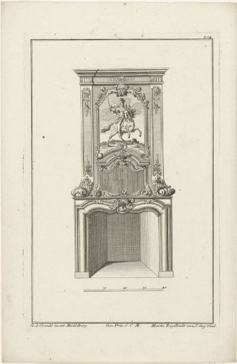 Design for a Fireplace with a Hero on Horseback