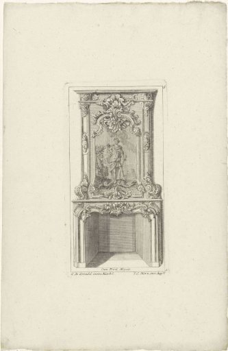 Design for a Fireplace with Apollo Having Defeated Python