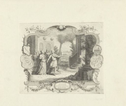 Vignette on the marriage of Willem de Neve Abrahamsz. and Geertruide de Bruin