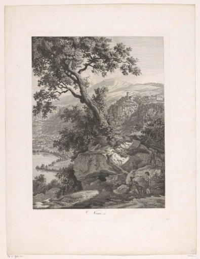 View of a rocky outcrop near the town of Nemi