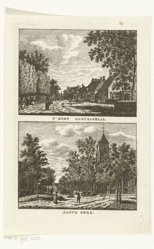 Two village views of Oostkapelle and Aagtekerke