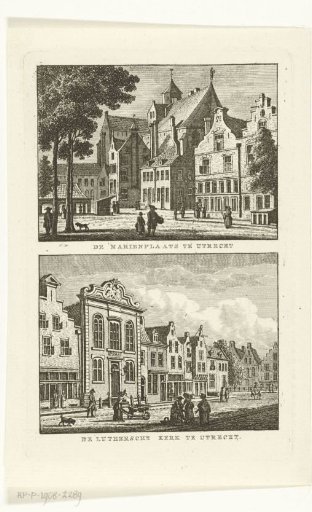 Two city views of Utrecht: Mariaplaats and Lutheran Church