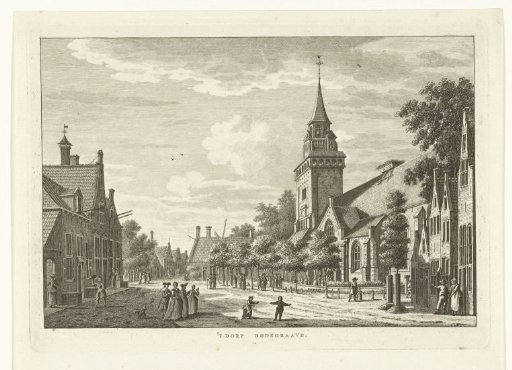 Village view with St. Gallus Church at Bodegraven