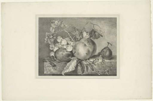 Still life of fruit on a marble slab