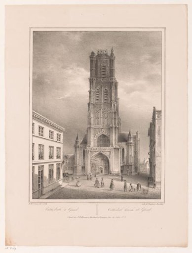 View of St. Bavo's Cathedral in Ghent