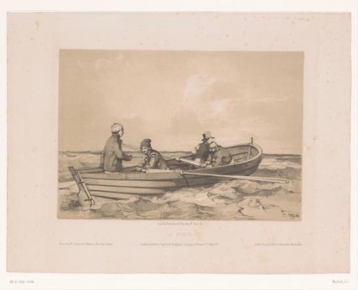 Four men in a rowing boat