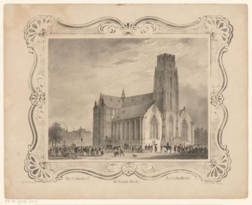 View of the Great or Saint Laurence Church in Rotterdam