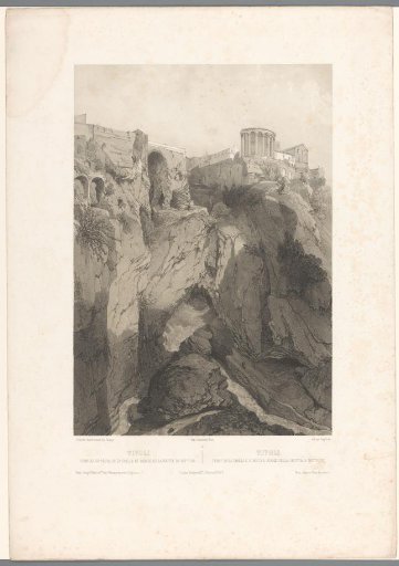 Rock wall with ancient ruins near Tivoli