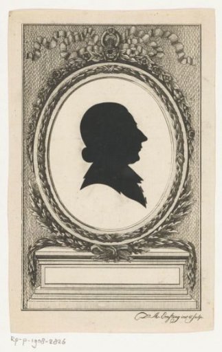 Silhouette portrait of an unknown man