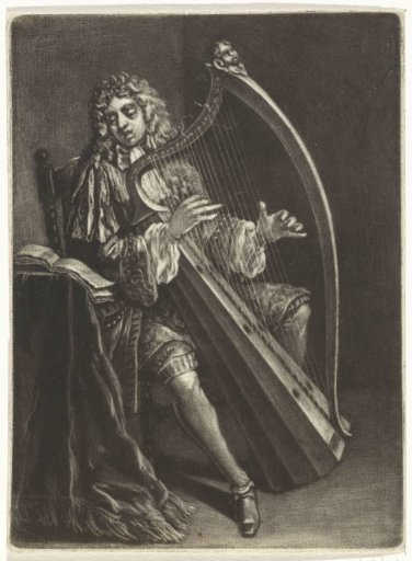 Man playing the harp