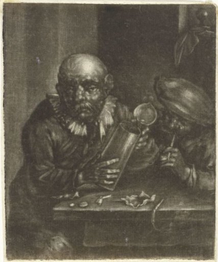 Man with a beer jug and a smoker