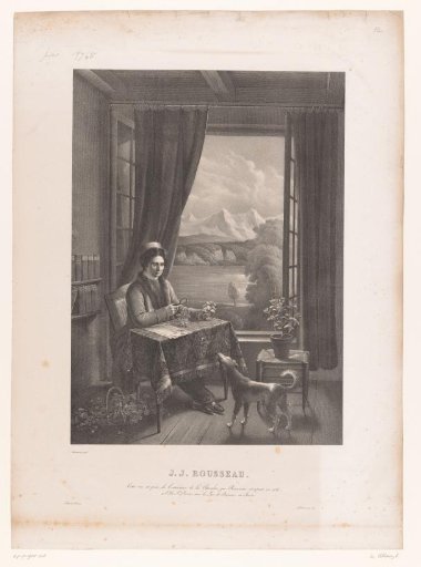 Jean-Jacques Rousseau in his study
