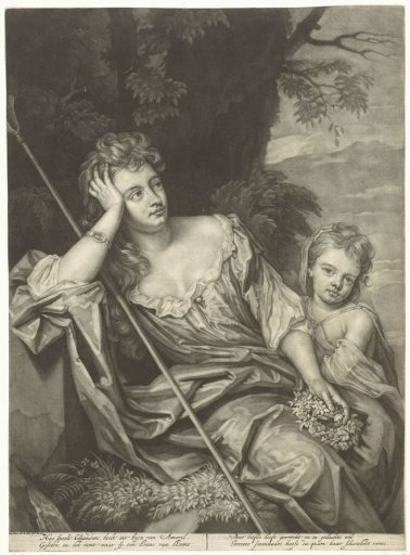 Amaryllis as a shepherdess with a child