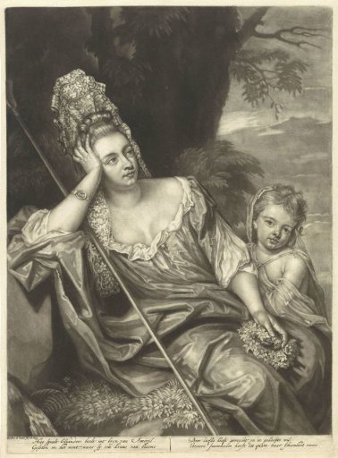 Amaryllis as a shepherdess with a child