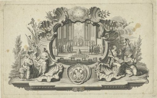 Vignette with the coronation of Francis I Stephen as Emperor, 1745