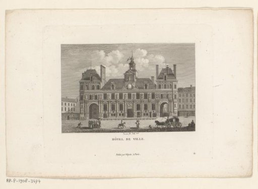 View of the Hôtel de Ville in Paris
