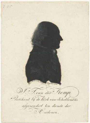Silhouette portrait of Johannes Theodorius van der Kemp