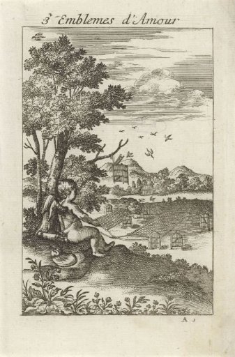 Amor by a bird trap