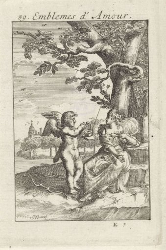 Cupid with the North Star Beside a Woman
