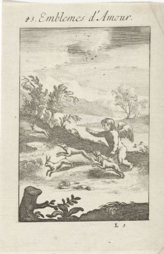 Cupid Hunts Two Hares