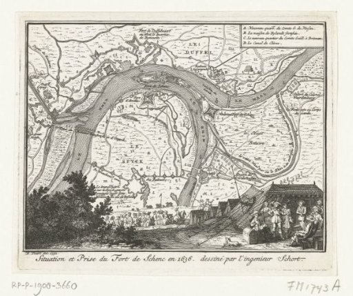 Map of the siege of Schenckenschans, 1636