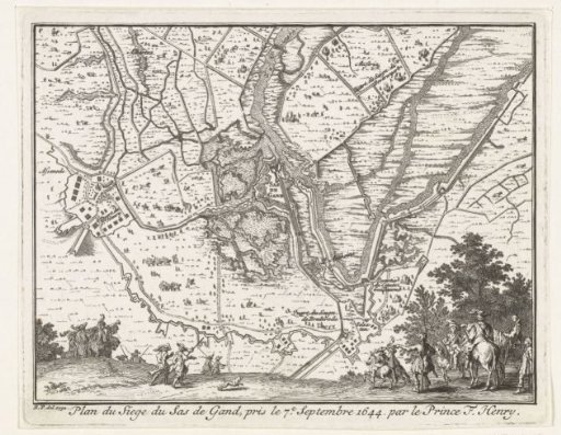 Map of the siege of Sas-van-Gent by Frederick Henry, 1629
