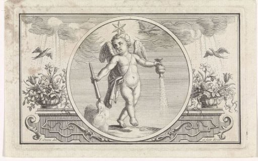 Emblem with putto with star