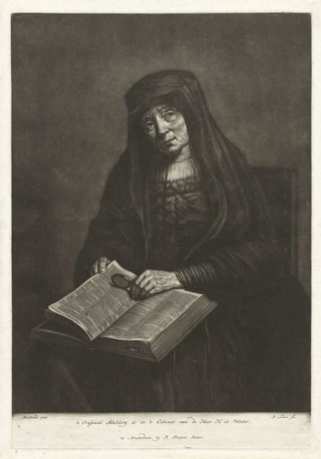 Old woman with a Bible on her lap, possibly Rembrandt's mother