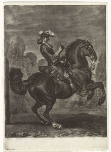 Black rearing horse