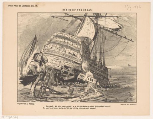 Caricature about the constitutional revision in 1886