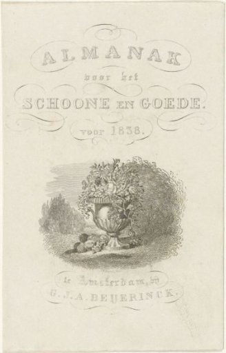 Title Page for the Almanac for the Beautiful and Good, 1838