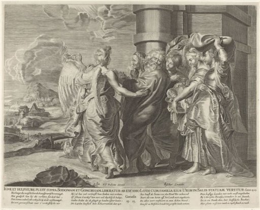 Lot Fleeing Sodom with His Wife and Daughters
