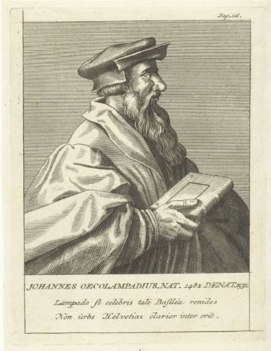 Portrait of the German church reformer Johannes Oecolampadius