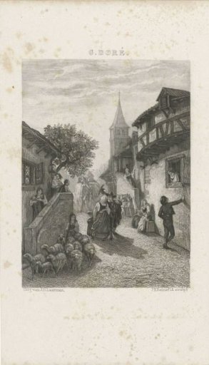 Village View with Peasant and Peasant Woman