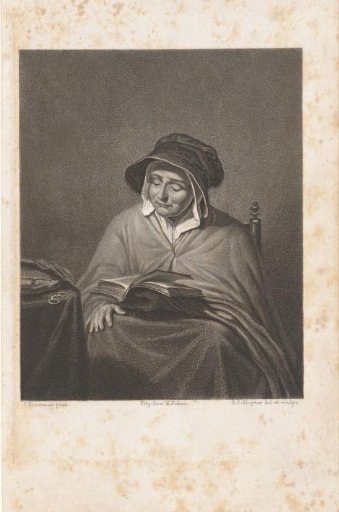 Old woman with a book