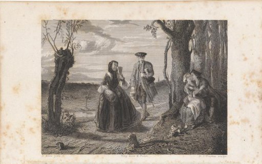 Old woman observing a couple making love