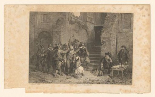 Armed Men Hold a Man While a Woman Pleads for Mercy