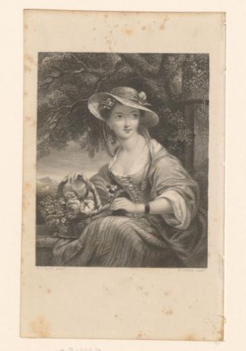 Young woman with a basket of flowers