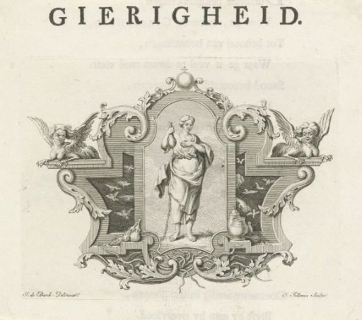 Vignette with the personification of Avarice