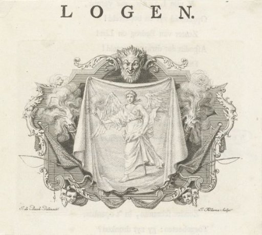 Vignette with the personification of the Lie