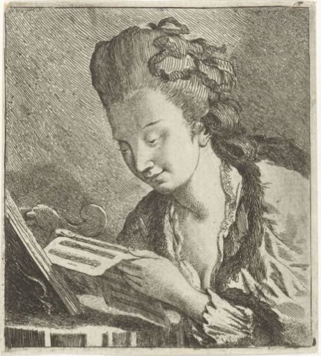 Young woman reading sheet music