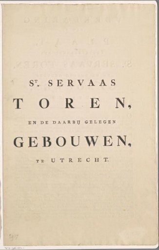 Explanation of the plate with the St. Servatius Tower and adjacent buildings in Utrecht