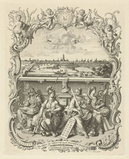 View of Utrecht and the four cardinal virtues