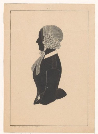 Silhouette portrait of Helena Maria van den Bosch-Razoux